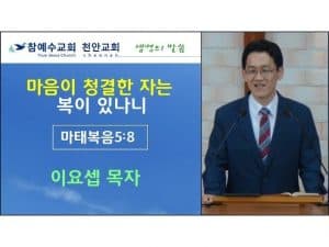 마음이 청결한 자는 복이 있나니 (마 5:8)