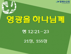 영광을 하나님께 (행 12:21-23)