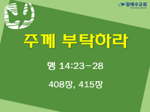 주께 부탁하라 (행 14:23-28)