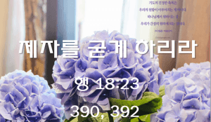 제자를 굳게 하리라 (행18 :23)