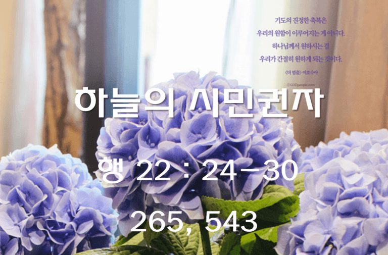 하늘의 시민권자 (행 22:24-30)