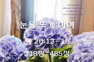 눈을 뜨게 하여(행 26:13-18)
