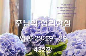 주님의 섭리하심 (삼상 23:19-29)