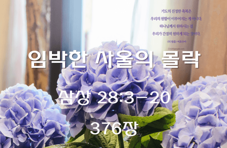 임박한 사울의 몰락 (삼상 28:3-20)