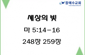 세상의 빛 (마 5:14-16)