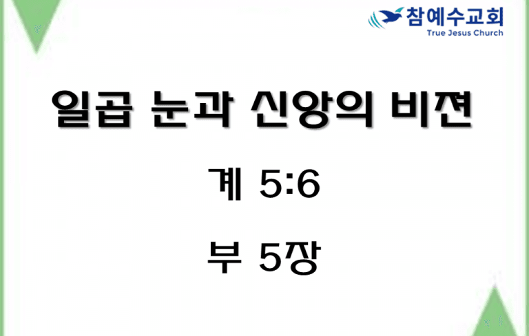 일곱 눈과 신앙의 비젼(계 5:6)