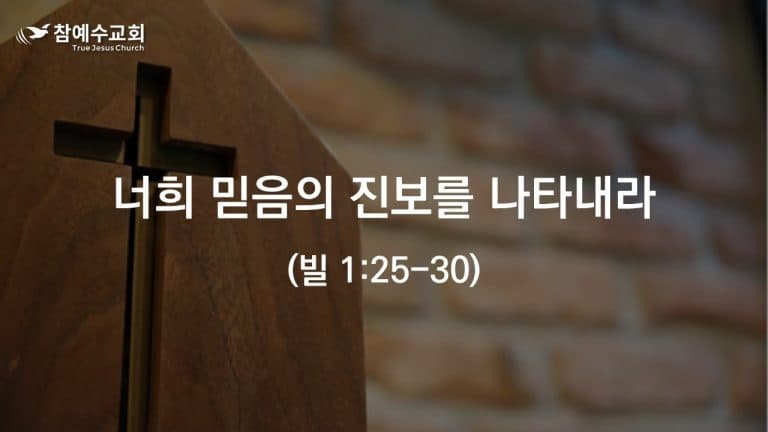 너희 믿음의 진보를 나타내라 (빌 1:25-39)