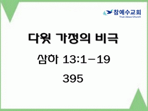 다윗 가정의 비극 (삼하 13:1-19)