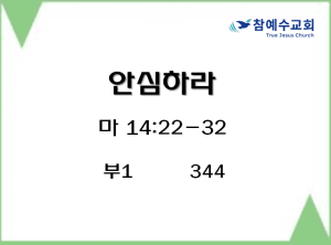 안심하라 (마 14:22-32)