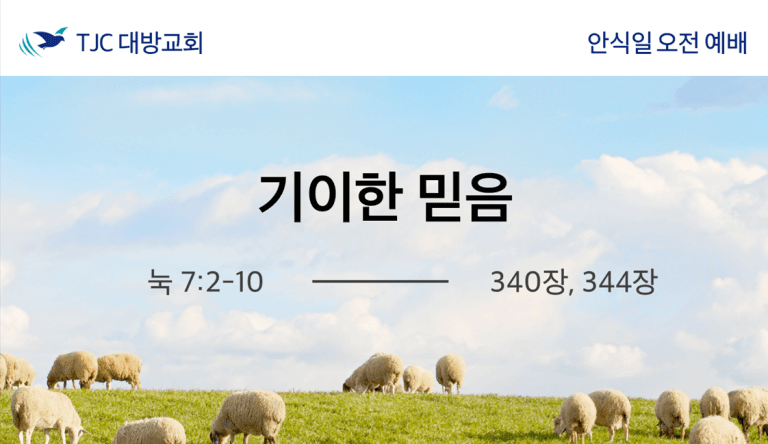 기이한 믿음 (눅 7:2-10)