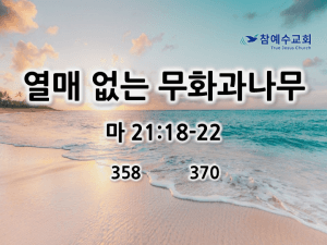 열매 없는 무화과나무 (마 21:18-22)