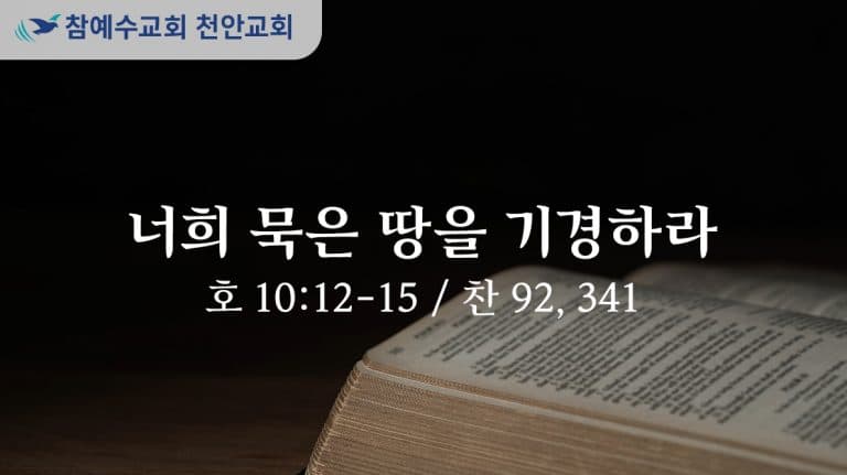 너희 묵은 땅을 기경하라 (호 10:12-15)
