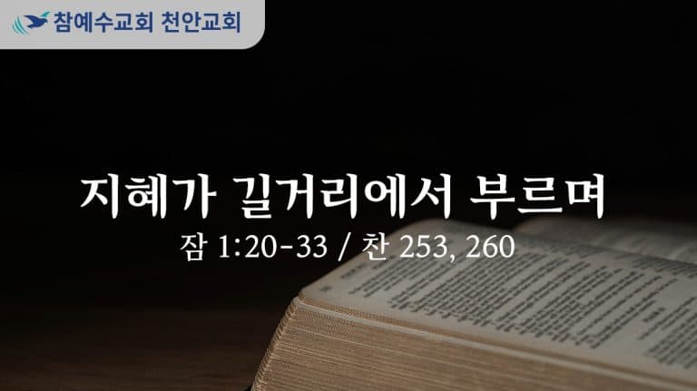 지혜가 길거리에서 부르며 (잠 1:20-33)