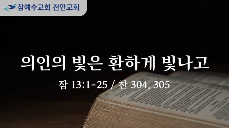 의인의 빛은 환하게 빛나고 (잠 13:1-25)