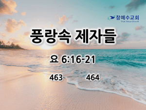 풍랑속 제자들 (요 6:16-21)
