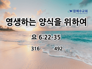 영생하는 양식을 위하여 (요 6:22-35)
