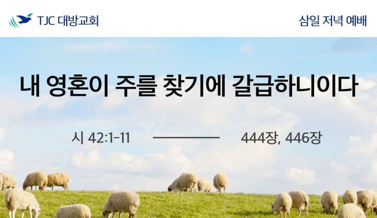 내 영혼이 주를 찾기에 갈급하니이다(시 42:1-11)