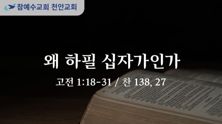 왜 하필 십자가인가 (고전 1:18-31)