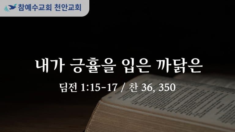 내가 긍휼을 입은 까닭은 (딤전 1:15-17)
