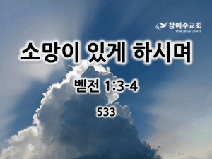 소망이 있게 하시며 (벧전 1:3-4)
