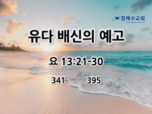 유다 배신의 예고(요 13:21-30)