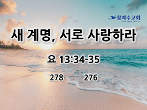 새 계명, 서로 사랑하라(요 13:34-35)