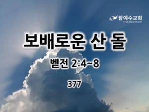 보배로운 산 돌(벧전 2:4~8)