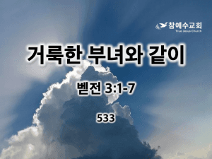 거룩한 부녀와 같이(벧전 3:1-7)