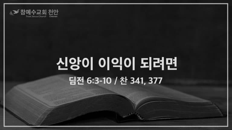신앙이 이익이 되려면 (딤전 6:3-10)