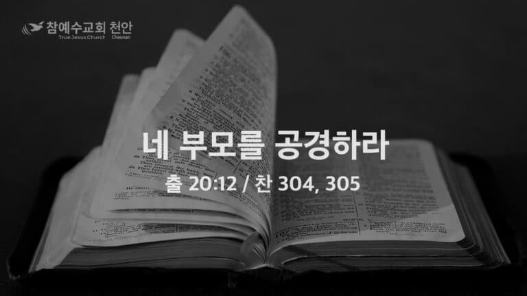 네 부모를 공경하라 (출 20:12)